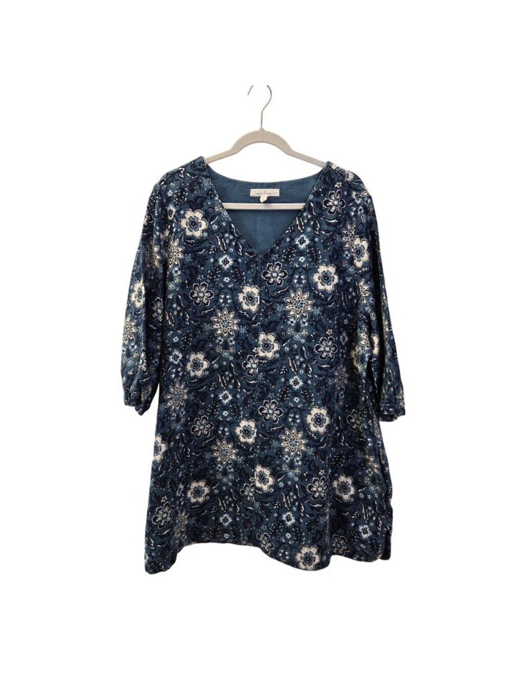 Seasalt Cornwall Loganberry Ramie & Cotton Blend Floral Tunic Top Size 18